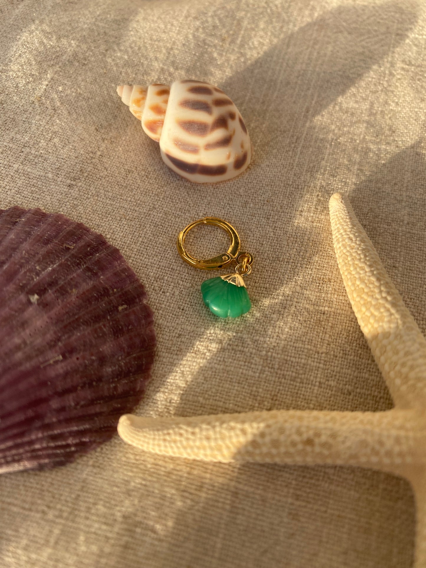 Mono boucle Inès | coquillage vert