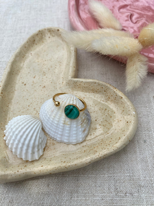 Bague Nérée - Malachite